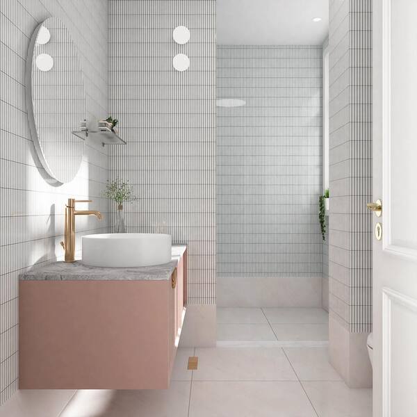 MOLOVO Porcetile Glossy White 11.2 in. x 11.91 in. Porcelain