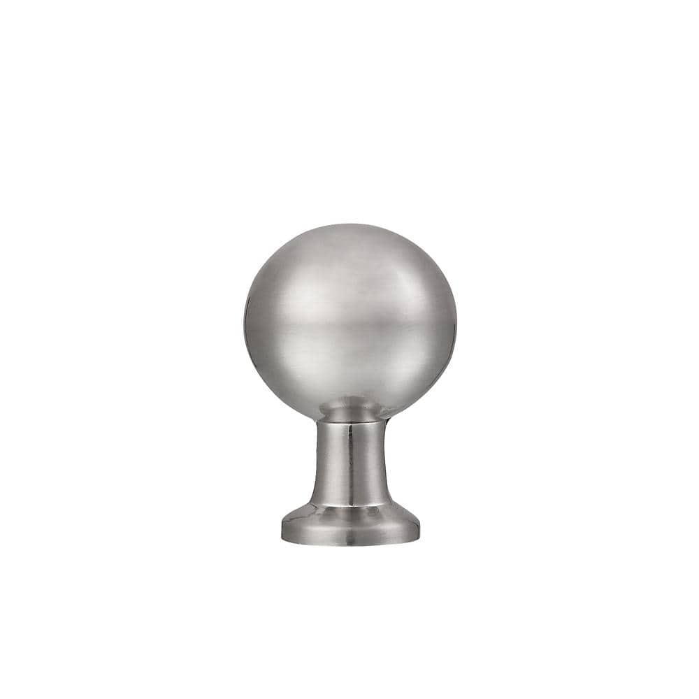 Brushed Nickel Round Cabinet Knob with Mounting Hardware