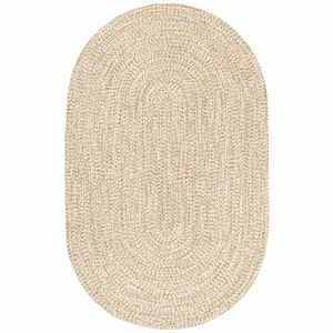 Lefebvre Casual Braided Tan 3 ft. x 5 ft. Indoor/Outdoor Oval Patio Rug