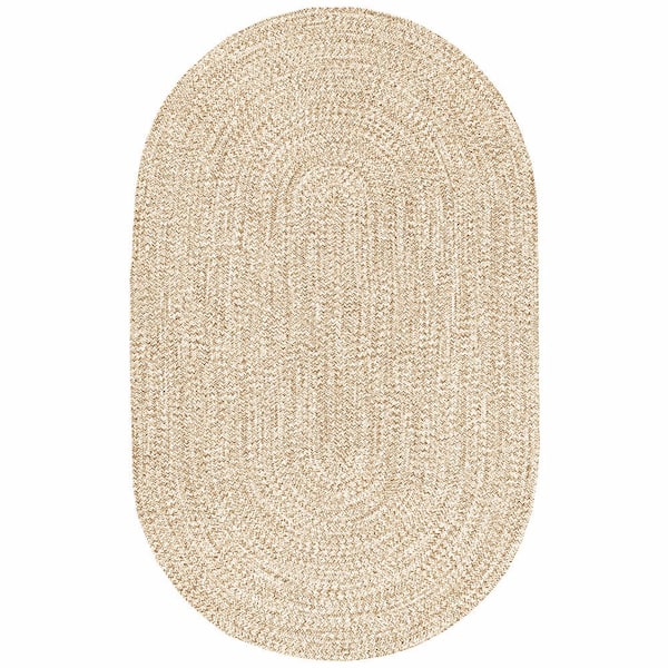 nuLOOM Lefebvre Casual Braided Tan 9 ft. x 12 ft. Oval Indoor/Outdoor ...