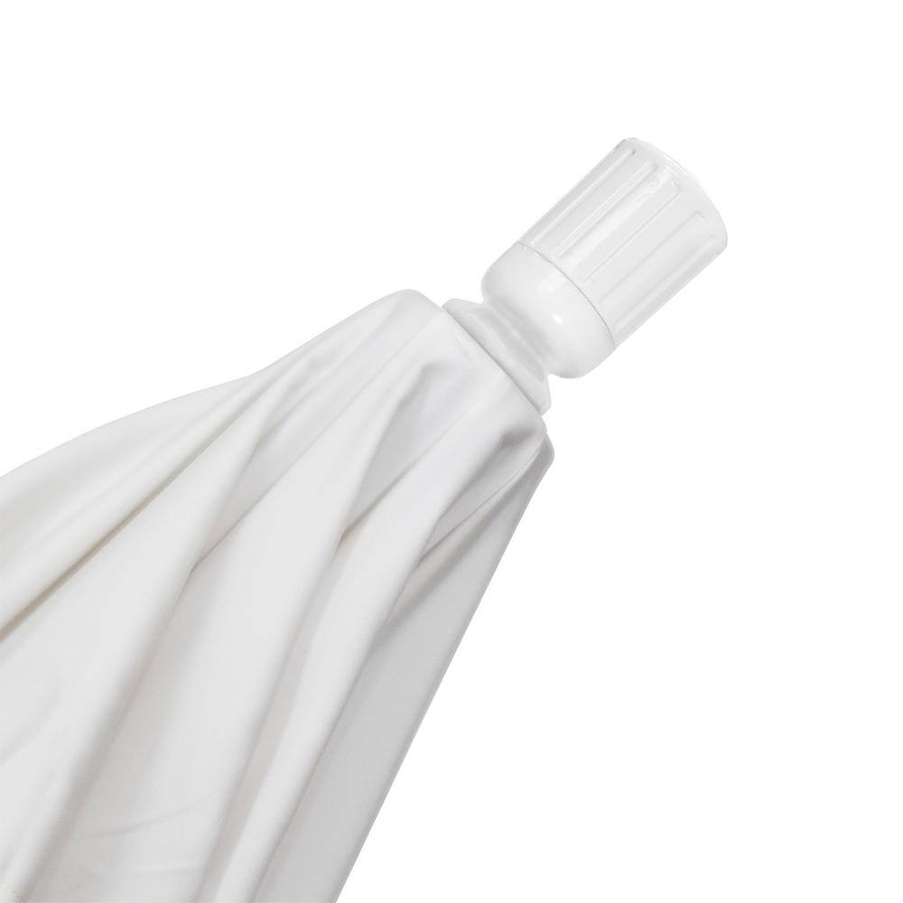 9 ft. White Fiberglass Market Patio Umbrella with Olefin Fabric