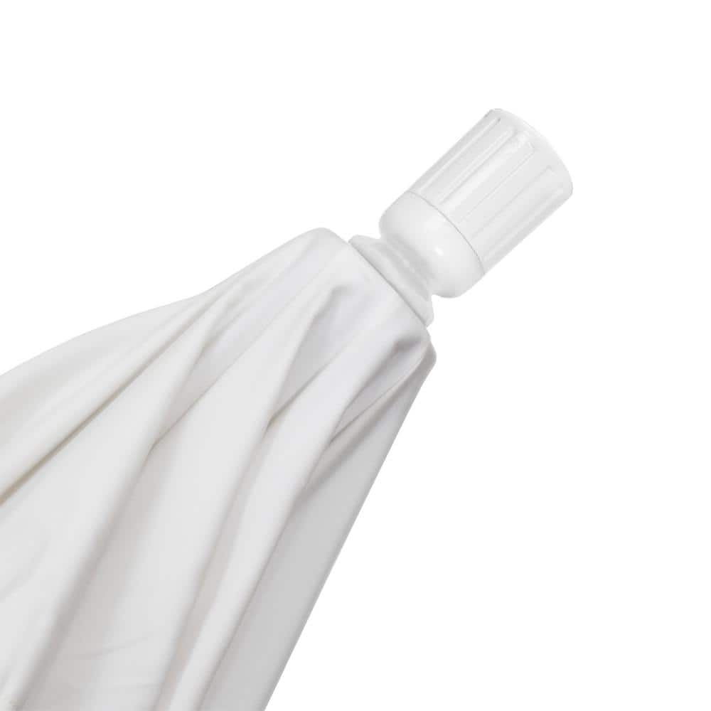 9 ft Black and White Fiberglass Patio Umbrella with Olefin Fabric
