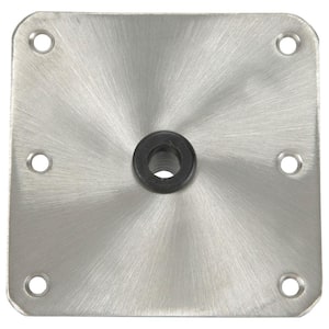 KingPin Standard Square Base Plate with Satin Finish - 7 in. x 7 in., Stainless Steel