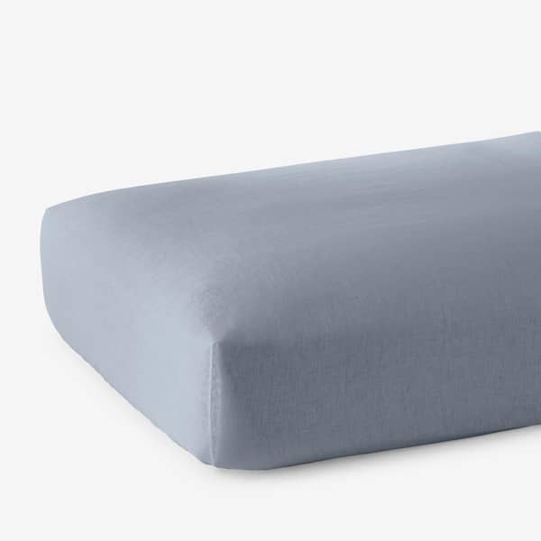 Legends Hotel Dusty Blue Washed Linen Queen Fitted Sheet