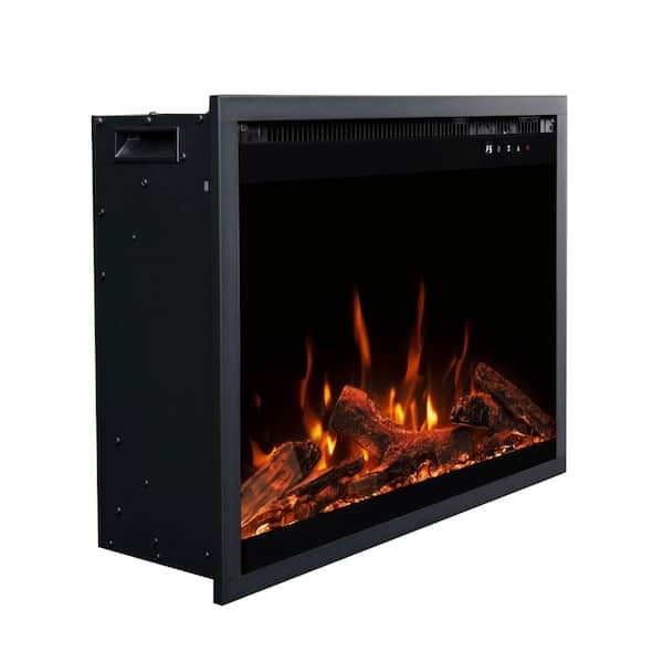 Fireplug Pro 24 in. Freestanding Electric Fireplace Insert in Black with LED Flame