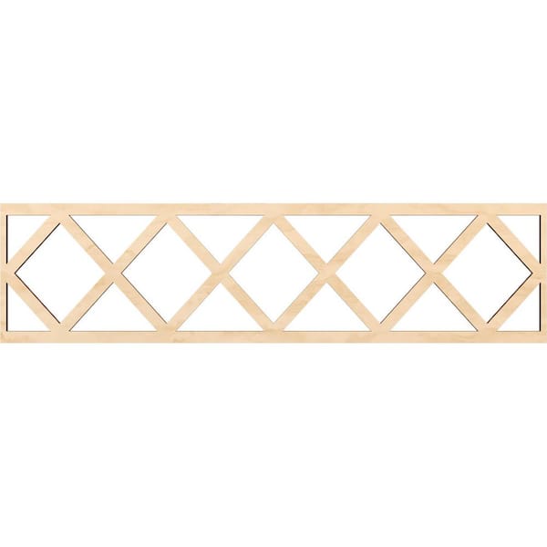 Ekena Millwork Wolford Fretwork 0.375 in. D x 47 in. W x 12 in. L Birch Wood Panel Moulding