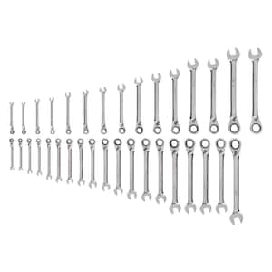 34-Piece (1/4-1 in., 6-24 mm) Reversible 12-Point Ratcheting Combination Wrench Set