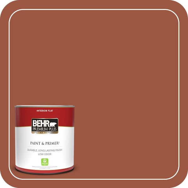 BEHR PREMIUM PLUS 1 qt. #210D-7 Firebrick Flat Low Odor Interior Paint & Primer