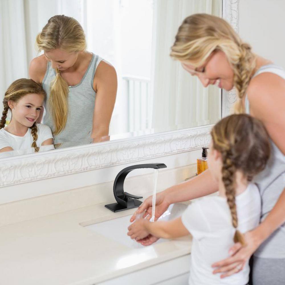 Matte Black Single-Handle High Arc Bathroom Faucet
