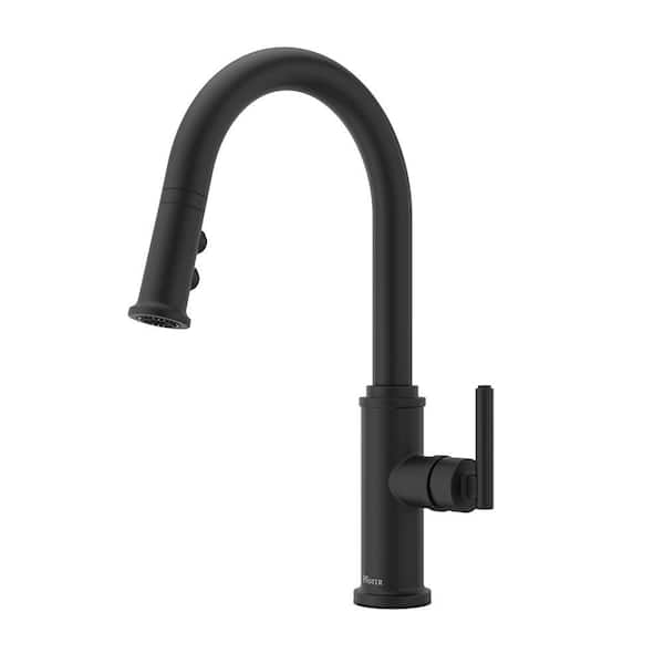 Capistrano 1-Handle 15.75 in. H Pull Down Sprayer Kitchen Faucet with 360° Spout Swivel in Matte Black