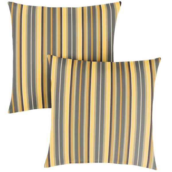SORRA HOME Sunbrella Foster Metallic Outdoor Knife Edge Throw Pillows (2-Pack)