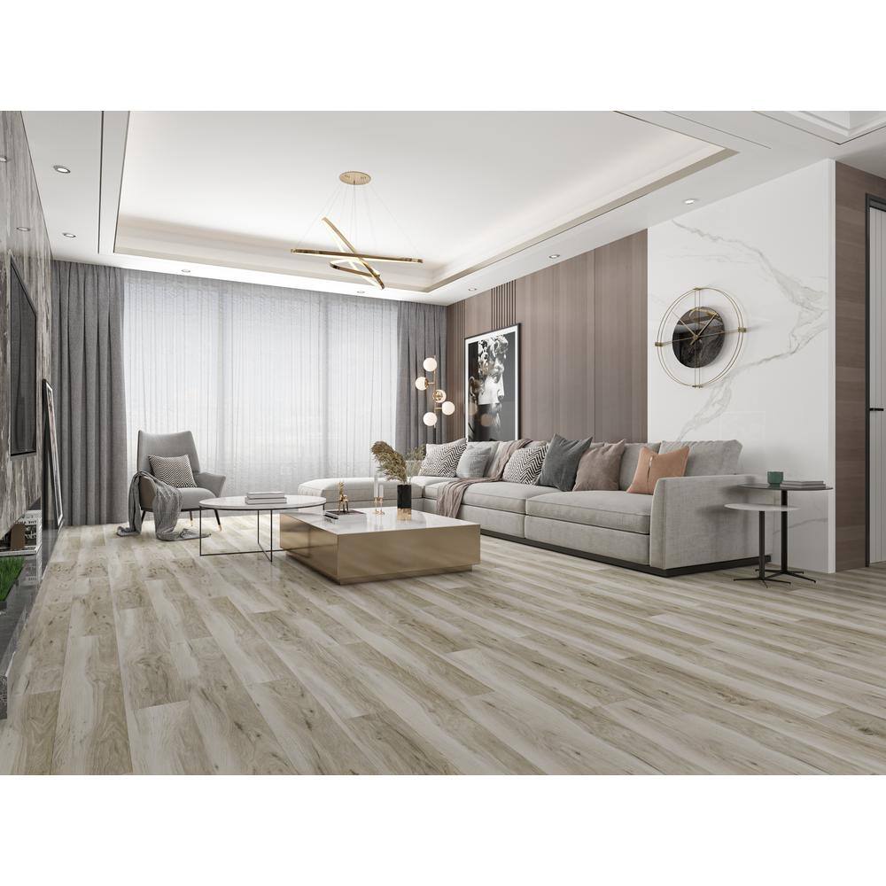 Extra Long Fortified Stone Hickory Look Vinyl Plank Flooring