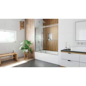 Sapphire 56 in. to 60 in. W x 60 in. H Semi-Frameless Bypass Tub Door in Brushed Nickel