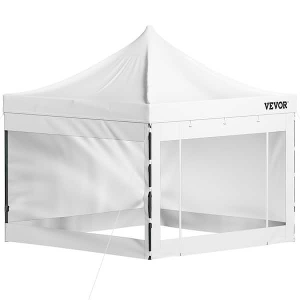 10 ft. x 10 ft. Pop Up Canopy Tent Outdoor Patio Gazebo Tent UV Resistant Waterproof Instant Gazebo Shelter in White