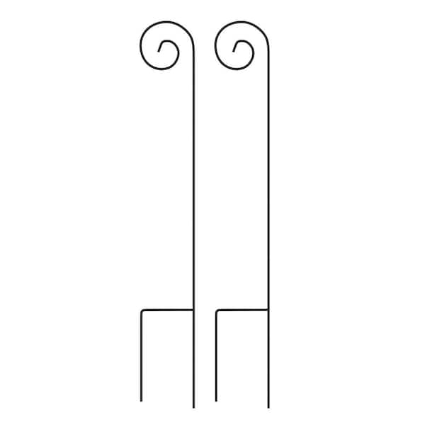 Pure Garden 48 in. Metal Shepard's Hook with Classic Scroll Design (Set of 2)