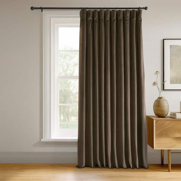 Java Extra Wide Velvet Rod Pocket Blackout Curtain - 100 in. W x 96 in. L (1 Panel)