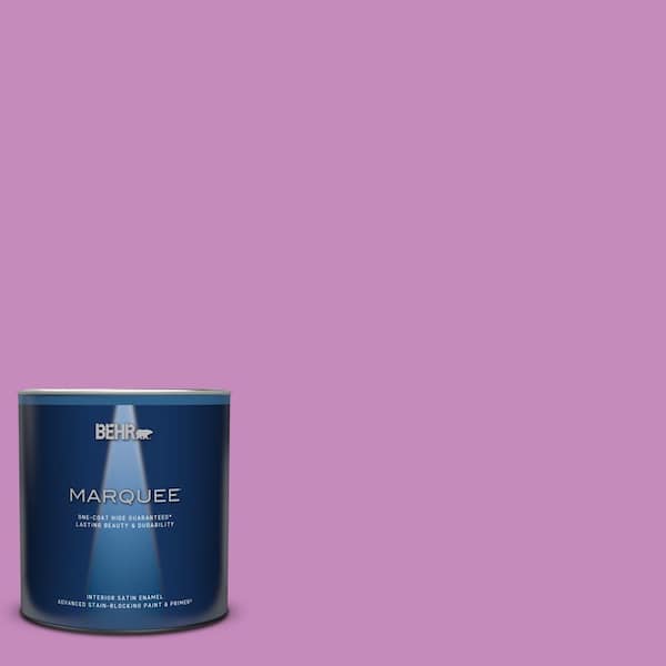 BEHR MARQUEE 1 qt. #P110-4 Rock Star Pink Satin Enamel Interior Paint & Primer