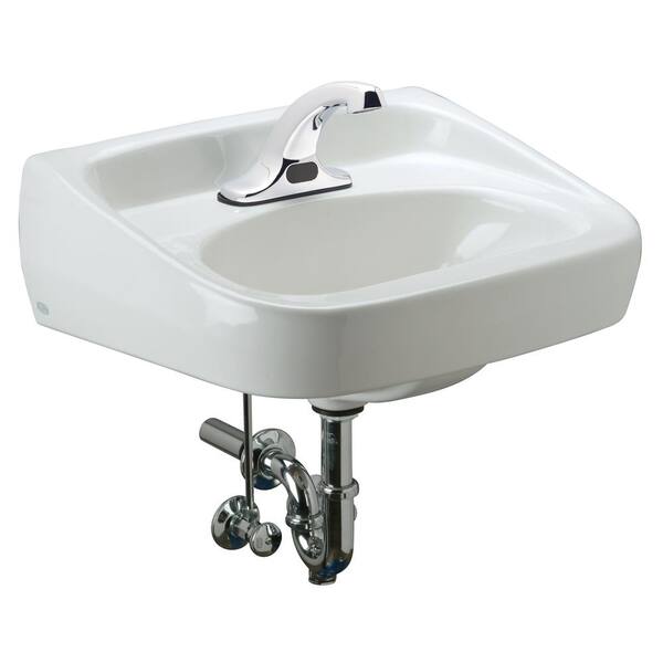 Zurn White Vitreous China Rectangular Vessel Sink 1Sensor Hand Washing