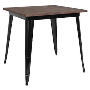 Toby Square Black Wood 31.5 in. 4 Legs Dining - Table Seats 4