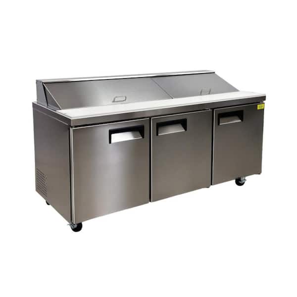 Elite Kitchen Supply 70.6 in. 15.5 cu. ft. Commercial NSF Top 2-Door Sandwich Prep Table ESP72 in Stainless Steel
