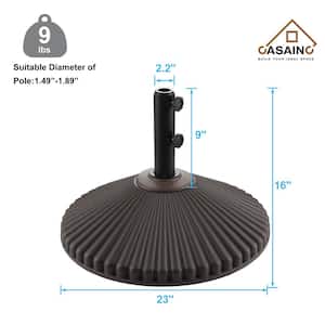 100 lbs. Patio Umbrella Base Stand with 2 Handle Knob in Brown can fill in sand and water