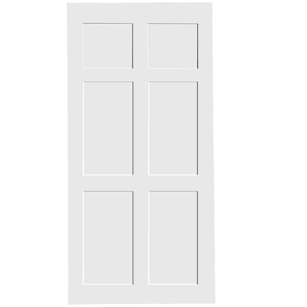 Unbranded 24 in. x 80 in. Paneled Wood White DIY Unfinished Solid Wood Interior Single Door Slab, Pre-Drilled Ready to Assemble