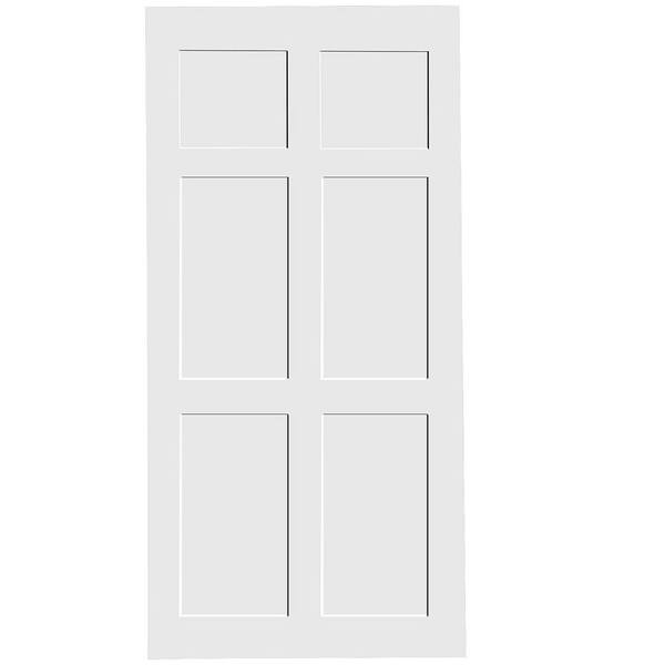 Unbranded 30 in. x 80 in. Paneled Wood White DIY Unfinished Solid Wood Interior Single Door Slab, Pre-Drilled Ready to Assemble