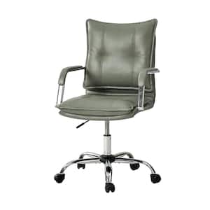Dud Sage Modern Faux leather Swivel Task Chair with Padded Arms and Tufted Back