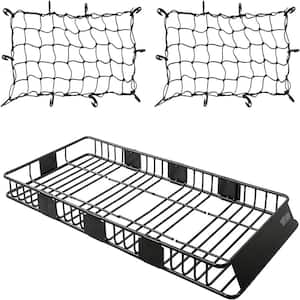 250 lbs. Capacity Basket-Style Rooftop Cargo Carrier with 3 Sizes Extension and 2 Nets