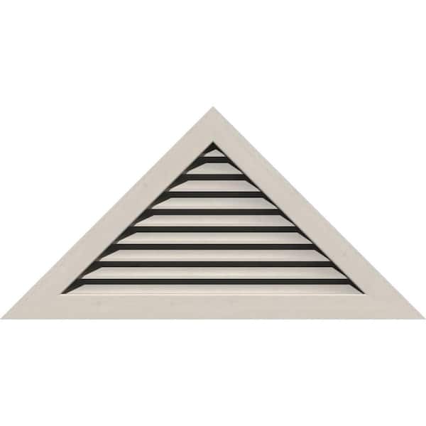Ekena Millwork 61 in. x 12.75 in. Triangle Primed Smooth Pine Wood Paintable Gable Louver Vent