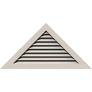 55" x 20.625" Triangle Primed Smooth Pine Wood Paintable Gable Louver Vent Functional