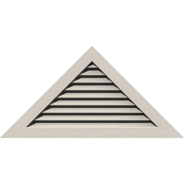 Ekena Millwork 81" x 16.875" Triangle Primed Smooth Pine Wood Gable Louver Vent Functional
