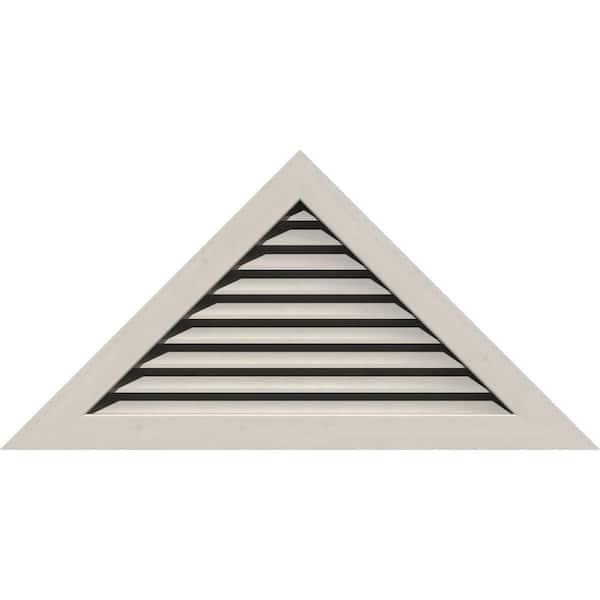 Ekena Millwork 78.5 in. x 22.875 in. Triangle Primed Smooth Pine Wood Built-in Screen Gable Louver Vent