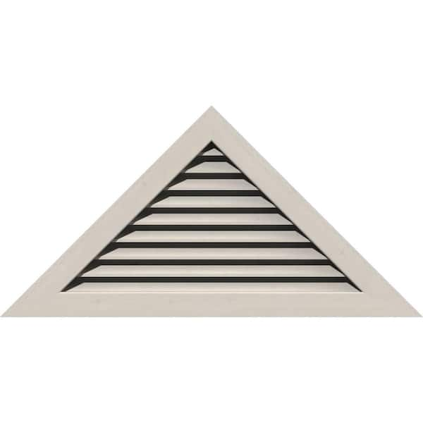 Ekena Millwork 101" x 21" Triangle Primed Smooth Pine Wood Gable Louver Vent Functional