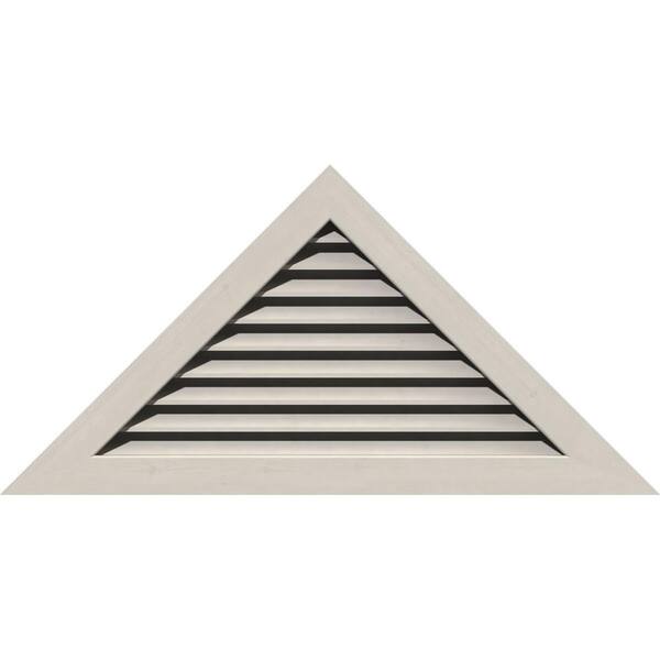 Ekena Millwork 56.875 in. x 26 in. Triangle Primed Smooth Western Red Cedar Wood Built-in Screen Gable Louver Vent