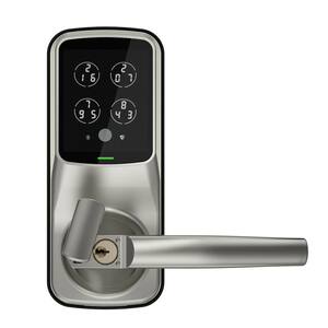 Secure Smart Touchscreen Keypad Door Latch Lock with Bluetooth, Satin Nickel