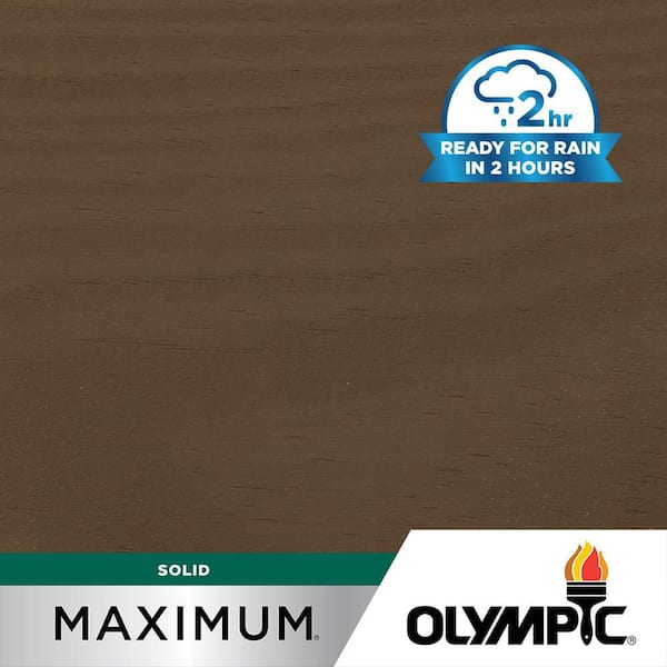 Olympic Maximum 1 gal. SC-1004 Autumn Brown Solid Color Exterior Stain and Sealer in One