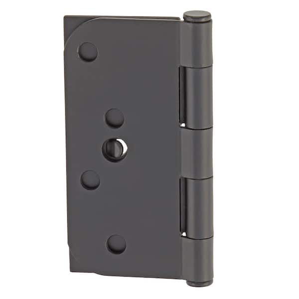 Everbilt 4 in. Square x 5/8 in. Radius Matte Black Squeak-Free