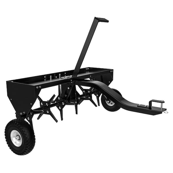 40 in. Tow Behind Plug Aerator for Lawn Tractors-Universal Hitch and Weight Tray
