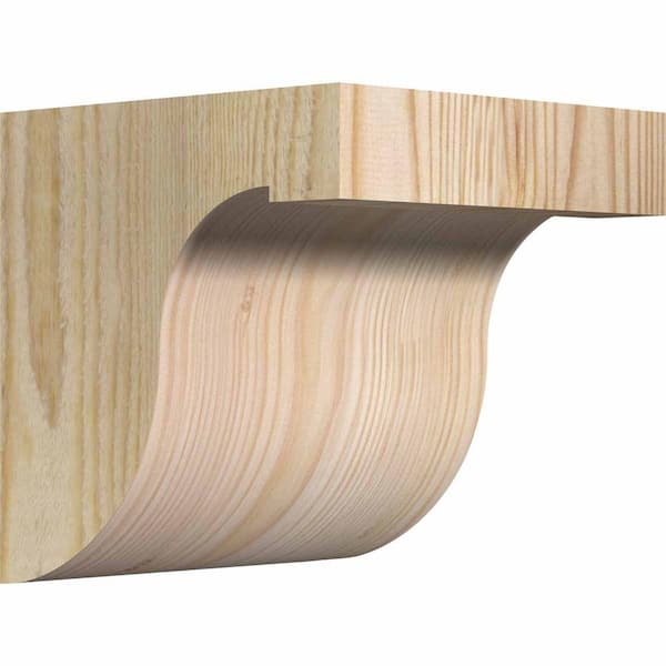 Ekena Millwork 6 in. x 6 in. x 6 in. Douglas Fir Del Monte Rough Sawn Corbel