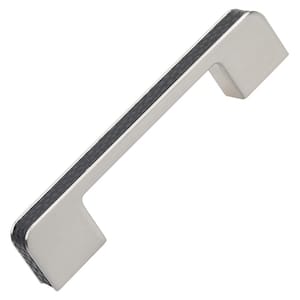 3-3/4 in. Center Satin Nickel Embossed Leather Strip Drawer Pulls (10-Pack)