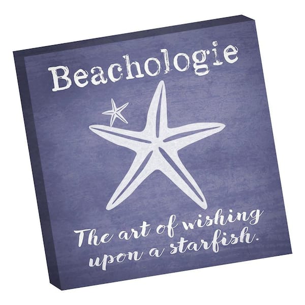 VENICE BEACH Collections Beachologie Wishing Upon a Starfish Painted by Grotto Studios Unframed Graphic Print Typography 16 in. x 16 in.