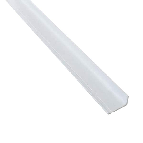 48 in. x 1-1/5 in. x 1/8 in. FRP Angle Steel Fence Post, White, (4 pack)