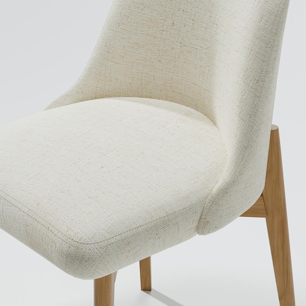 Dovelina Drum Willin Upholstered Modern White Dining Chairs Dovelina Drum Willin Upholstered Modern White Dining Chairs