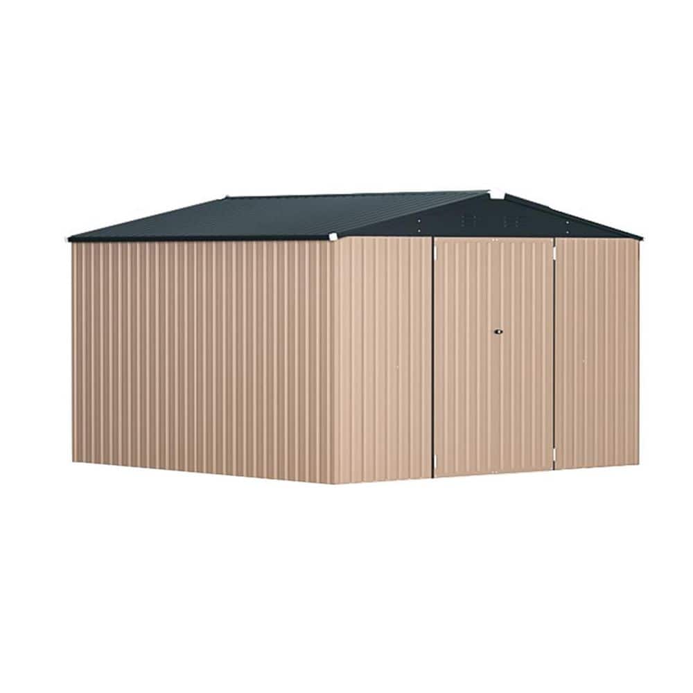 10 ft. W x 10 ft. D Metal Storage Shed with 2 Doors for backyard garden in Grey (100 sq. ft.) price history on PriceWatchPro