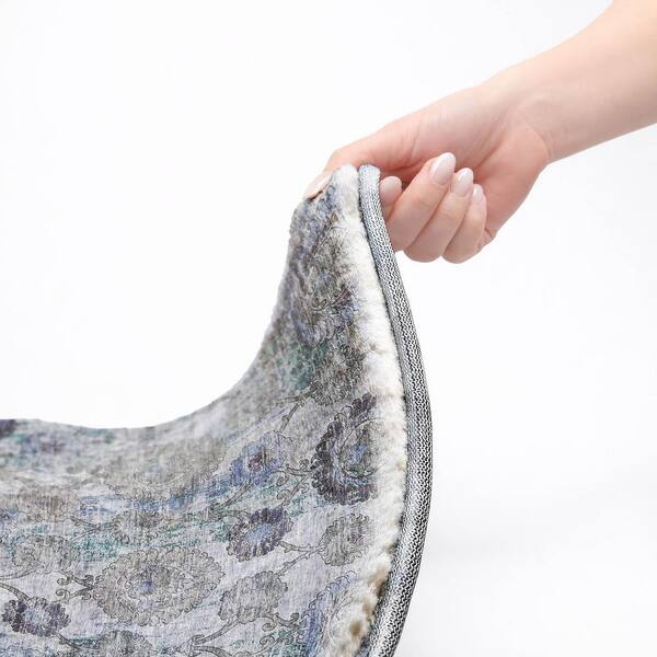 Dream Shag Premium Machine Washable Abstract ADS821 Blue 3 ft. x 4 ft. Area Rug