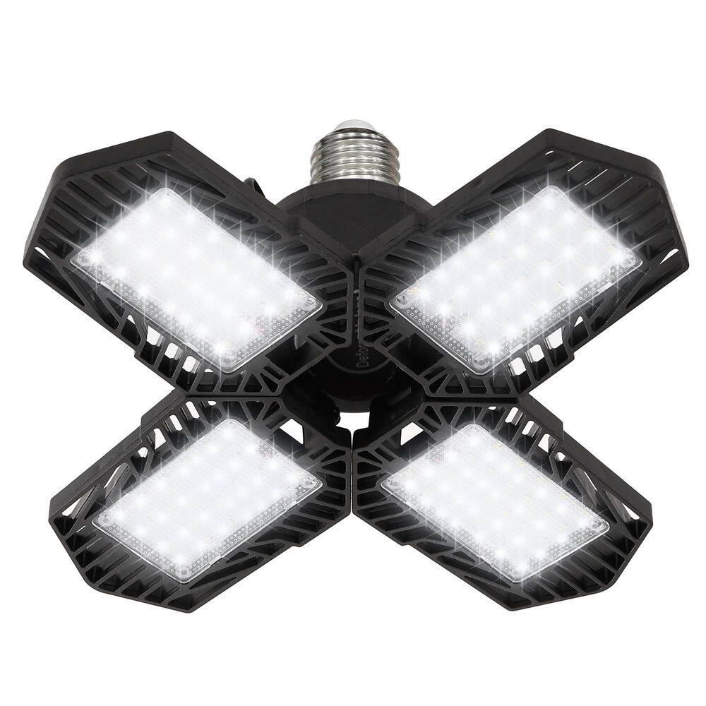 11 in. 6000 Lumen 6000K Black Commercial LED Flush Mount 4-Leaf Garage Light Aluminum ABS Plastic PC Lens price history on PriceWatchPro