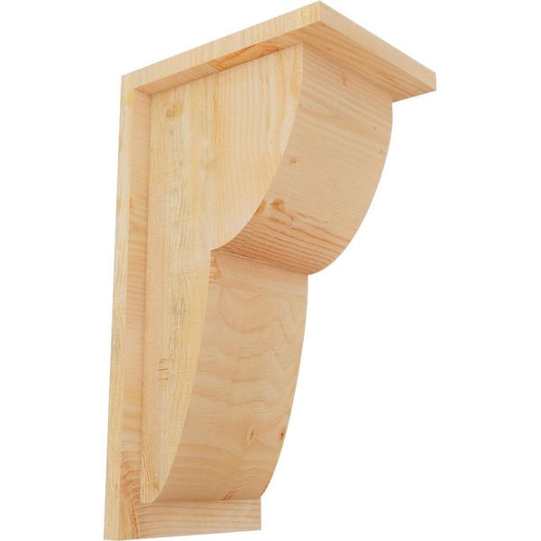 Ekena Millwork 8 in. x 10 in. x 18 in. Douglas Fir Crestline Rough Sawn Corbel with Backplate