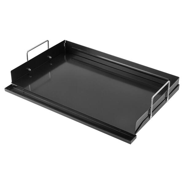 Carbon Steel Griddle 24 x 16 in. Flat Top Pre-Seasoned Plate Handle, Even Heat Distribution, Non-Stick Family Cookware