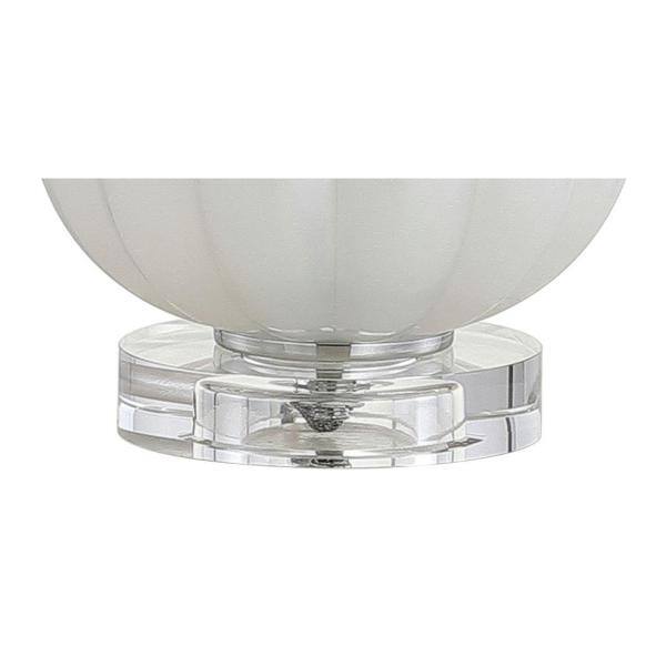 Iridescent Ivory 17.5" Glass Table Lamp with White Silk Shade